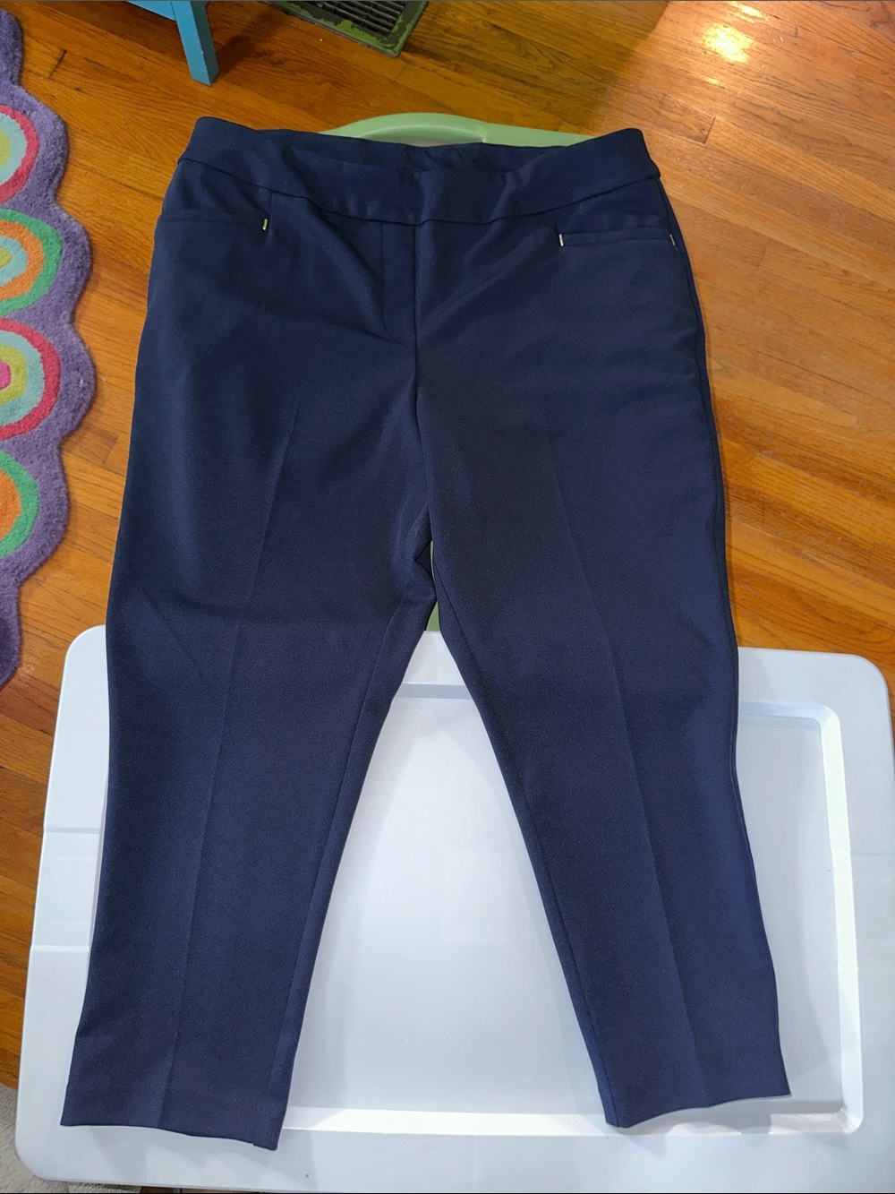 Cato Navy Cropped Slim Ankle Pants